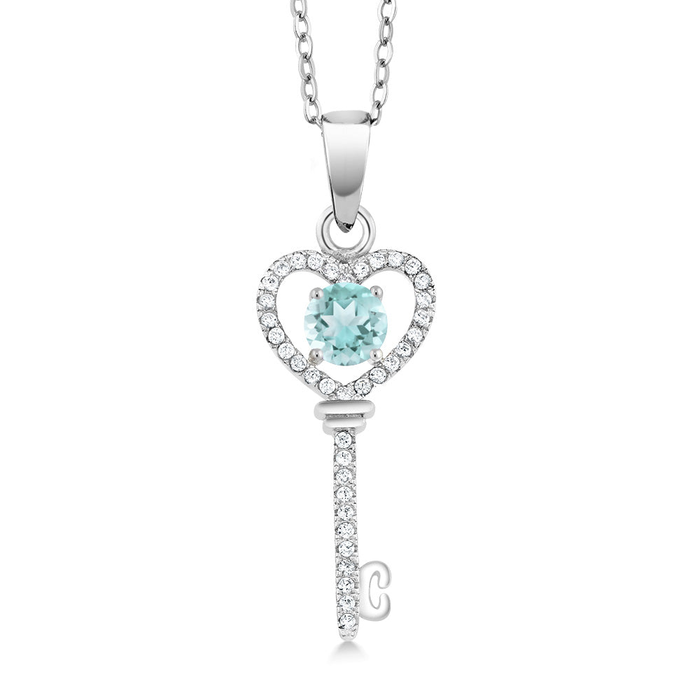 Sky Blue Topaz - November_Pendant in 925 Sterling Silver
