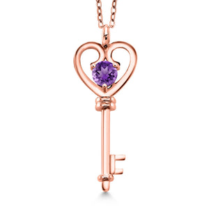 Amethyst_Pendant in 925 Rose Gold Plated Silver