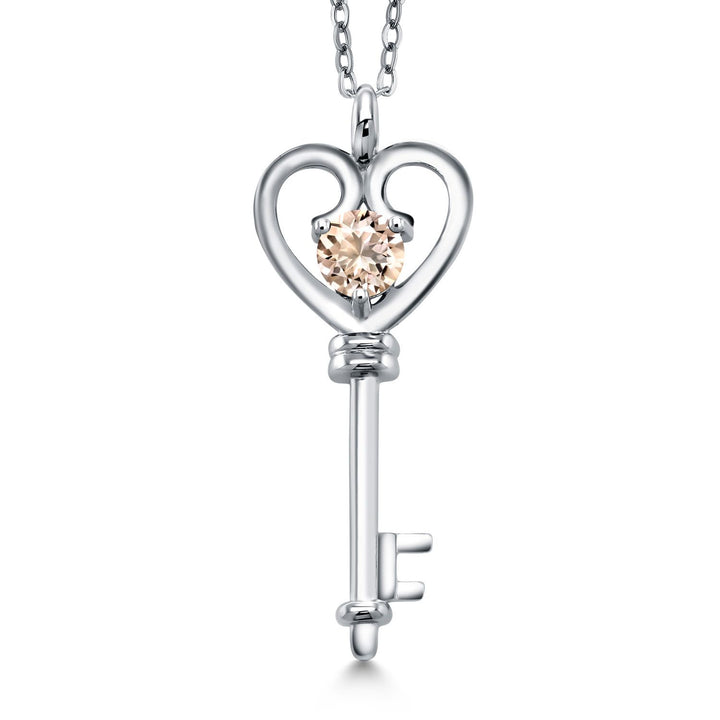 Morganite_Pendant in 925 Sterling Silver