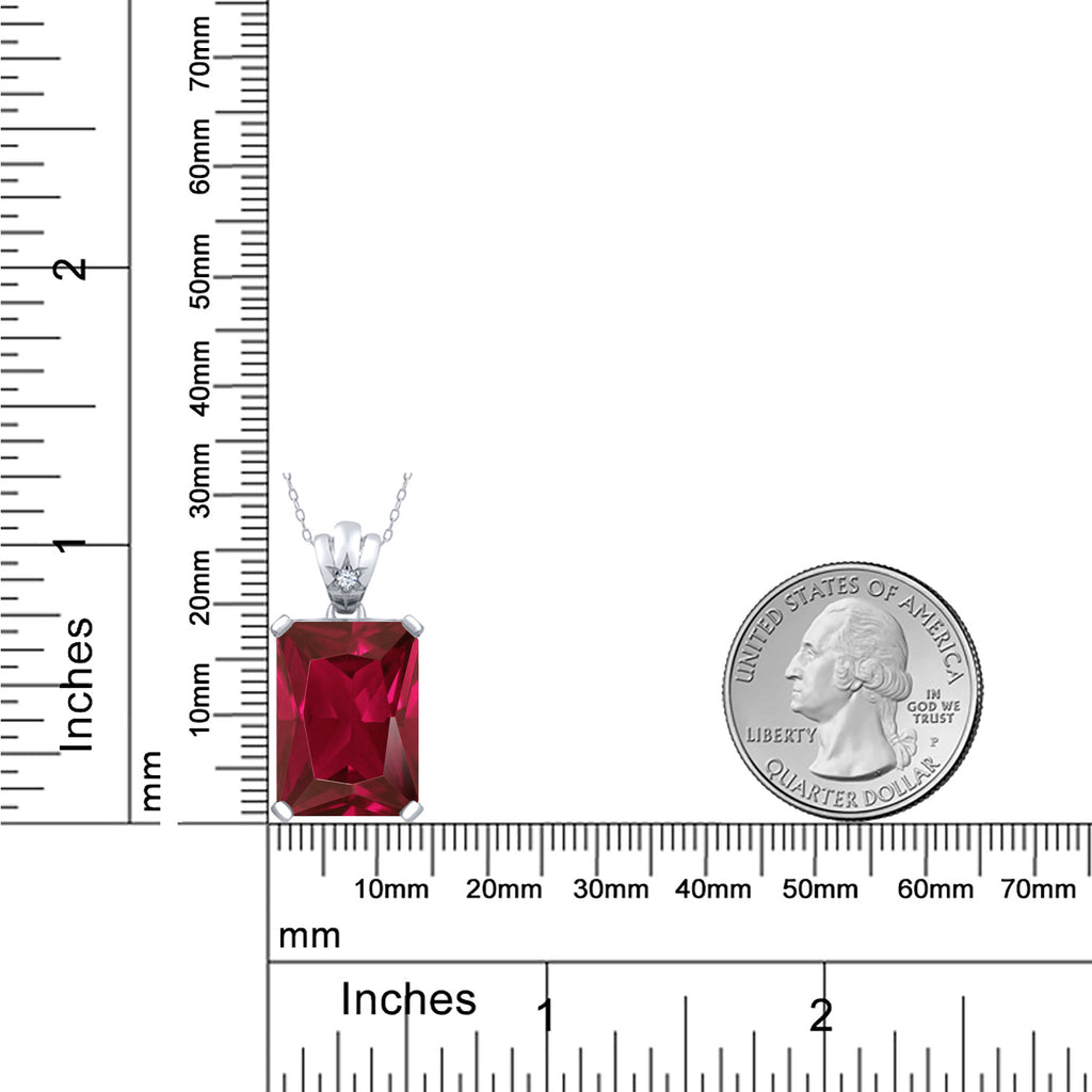 Created Ruby and Zirconia_Pendant in 925 Sterling Silver