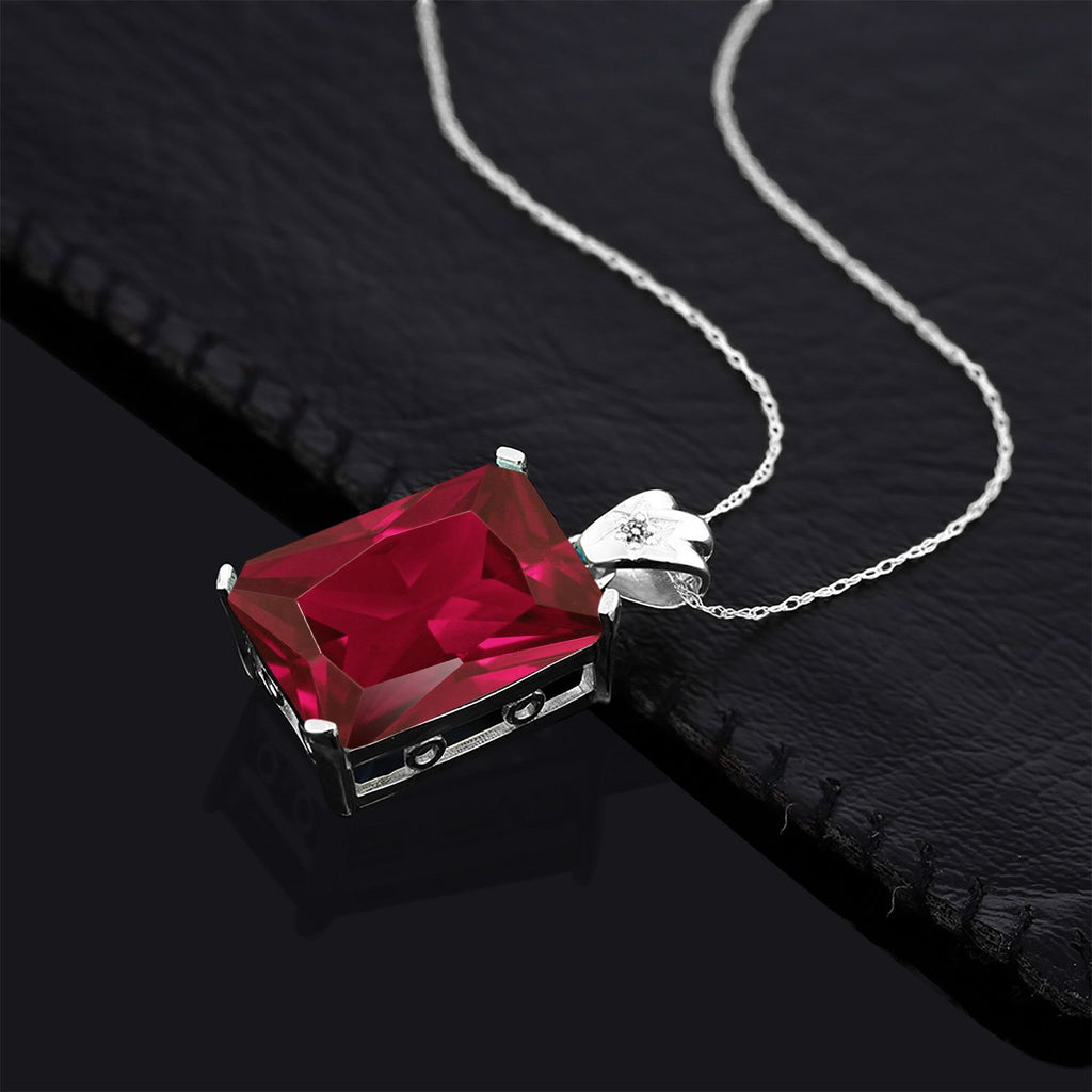 Created Ruby and Diamond_Pendant in 925 Sterling Silver