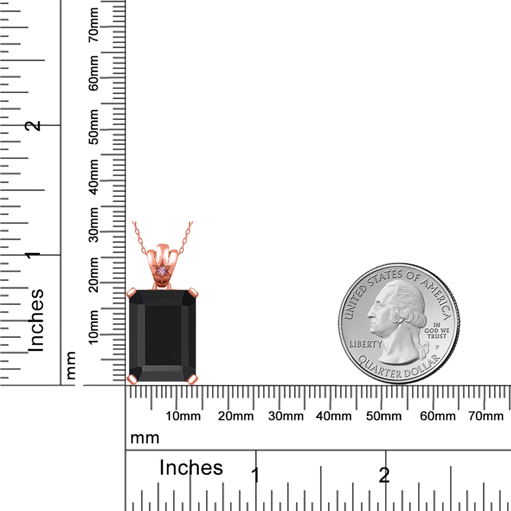 Onyx - December_Pendant in 925 Rose Gold Plated Silver