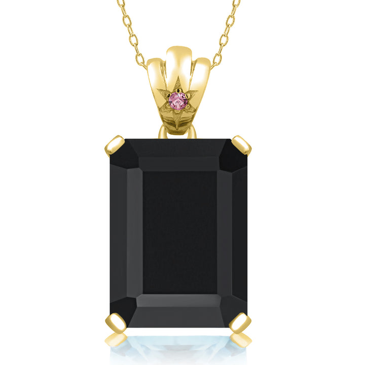 Onyx - December_Pendant in 925 Yellow Gold Plated Silver