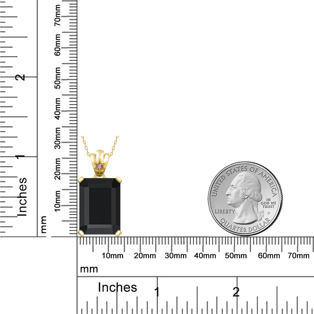 Onyx - December_Pendant in 925 Yellow Gold Plated Silver