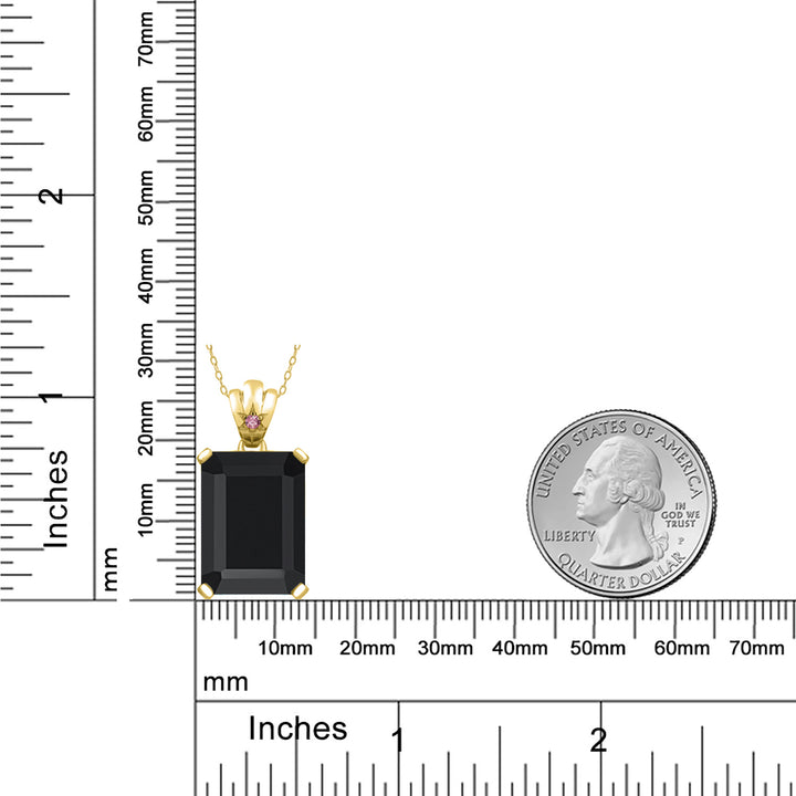 Onyx - December_Pendant in 925 Yellow Gold Plated Silver