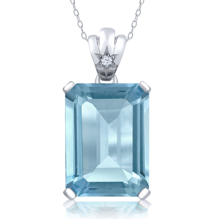 Sky Blue Topaz - November_Pendant in 925 Sterling Silver