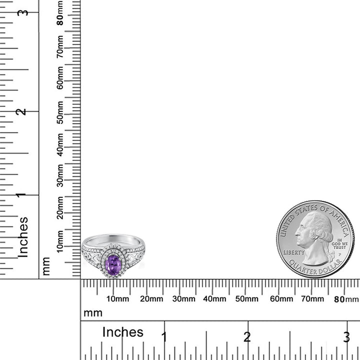 Amethyst and Zirconia_5_Ring in 925 Sterling Silver