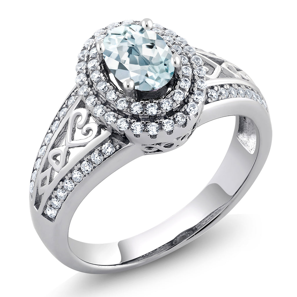 Aquamarine - March_9_Ring in 925 Sterling Silver