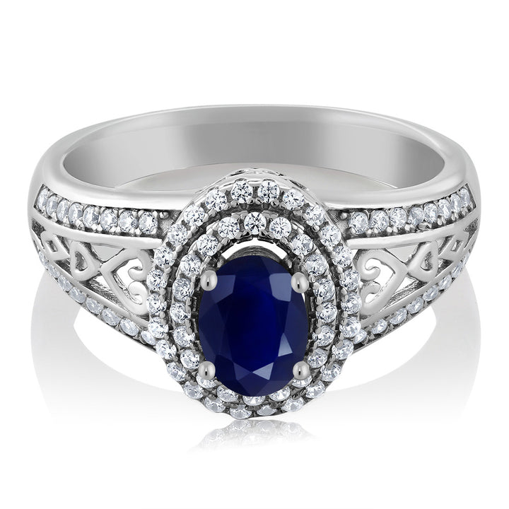 Blue Sapphire - September_5_Ring in 925 Sterling Silver