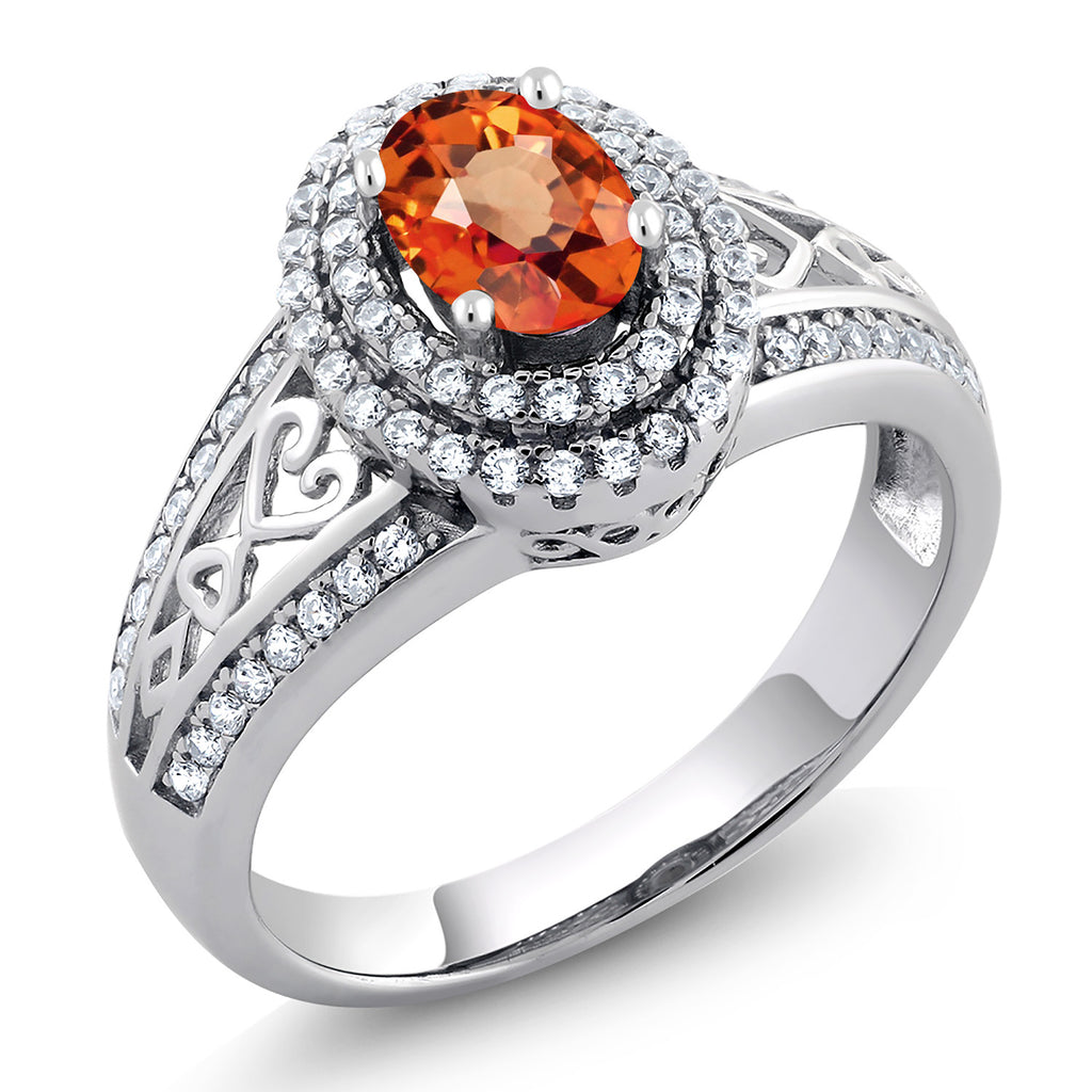 Orange Sapphire - September_6_Ring in 925 Sterling Silver