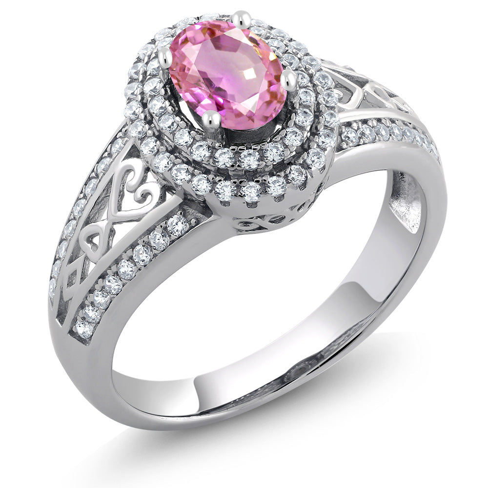 Pink Sapphire - September_9_Ring in 925 Sterling Silver