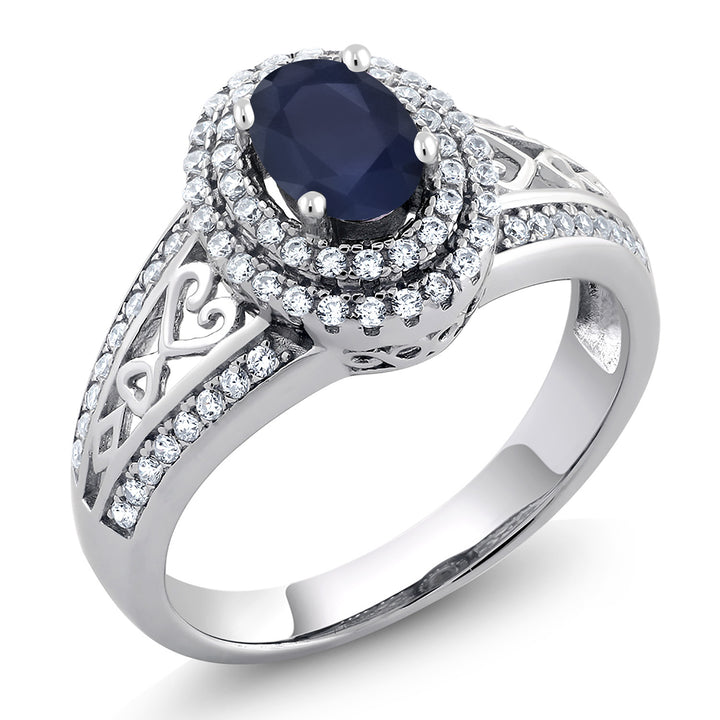 Blue Sapphire - September_5_Ring in 925 Sterling Silver