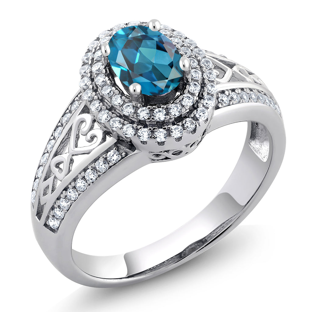 London Blue Topaz - November_9_Ring in 925 Sterling Silver