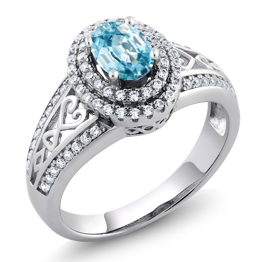 Blue Zircon_7_Ring in 925 Sterling Silver