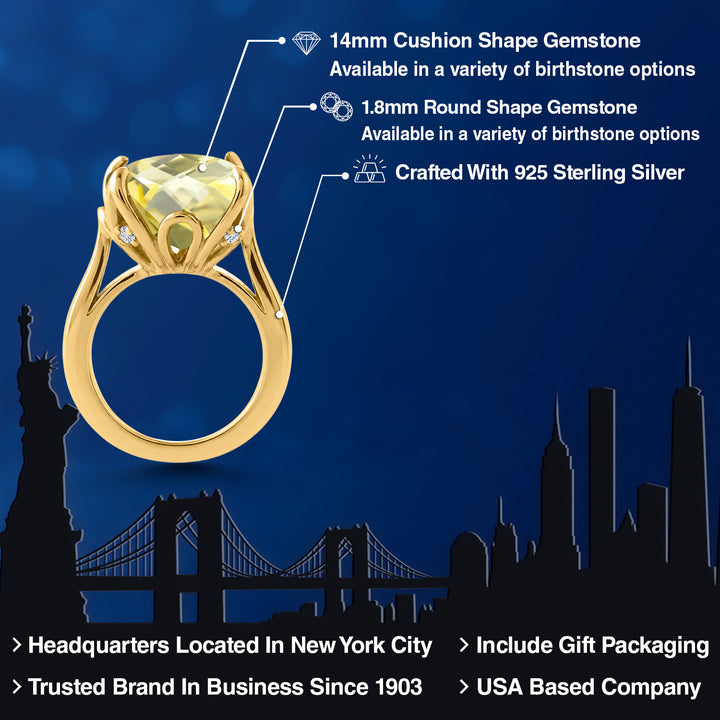 Ring in 925 Yellow Gold Plated Silver