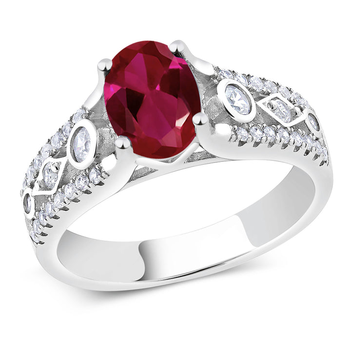Created Ruby - July_5_Ring in 925 Sterling Silver