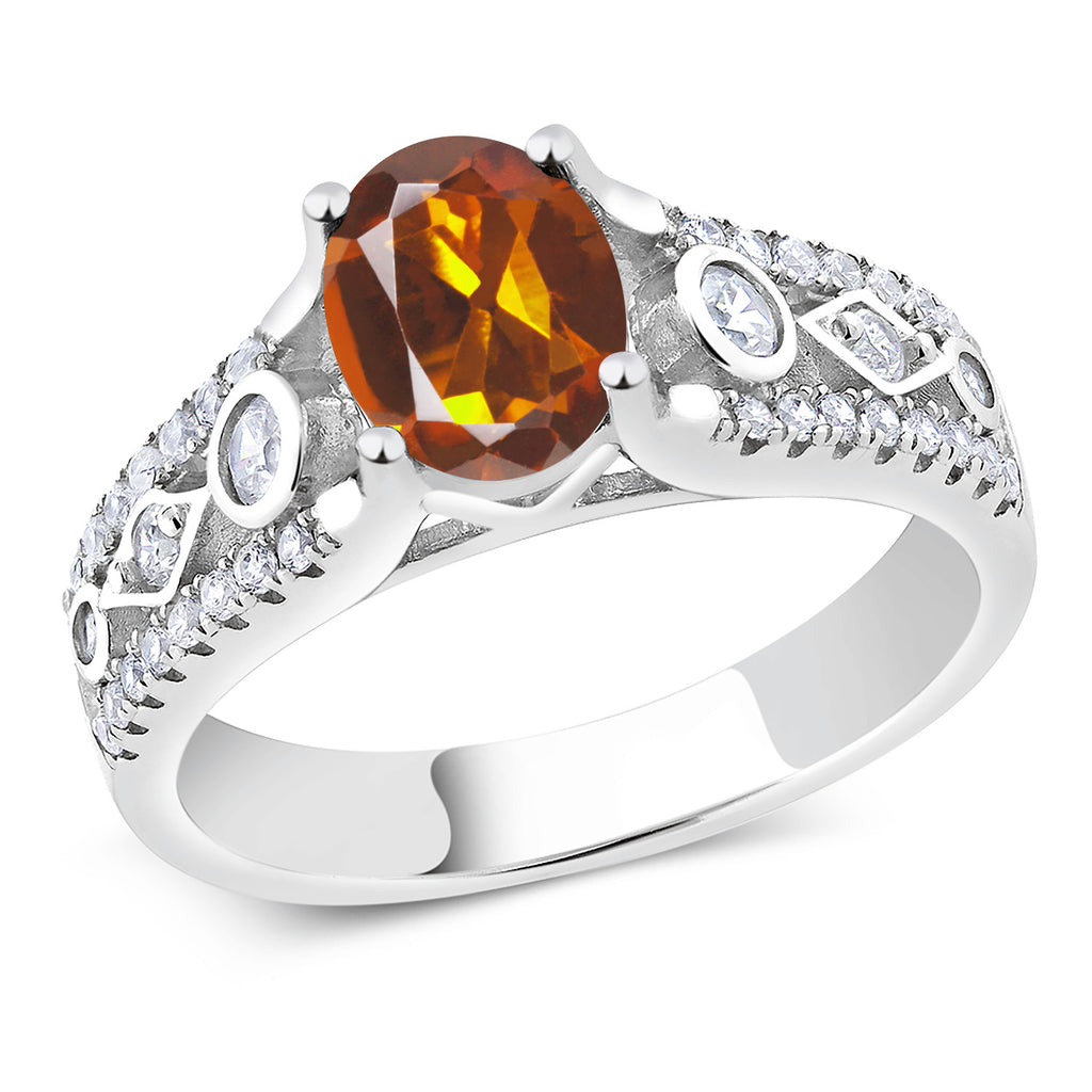 Madeira Citrine_9_Ring in 925 Sterling Silver
