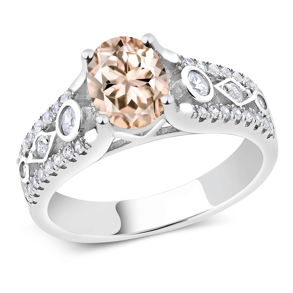 Morganite_9_Ring in 925 Sterling Silver