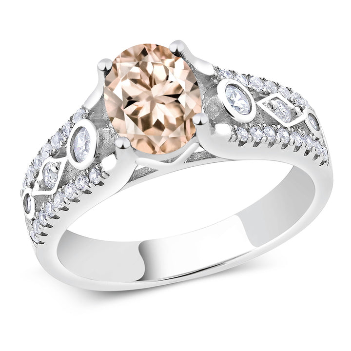 Morganite_9_Ring in 925 Sterling Silver