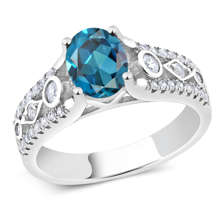 London Blue Topaz - November_5_Ring in 925 Sterling Silver
