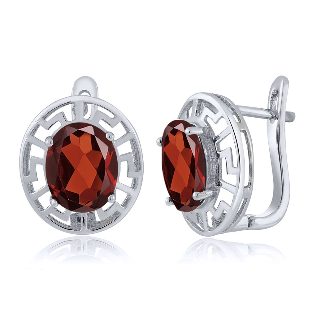 Garnet - January_Earrings in 925 Sterling Silver