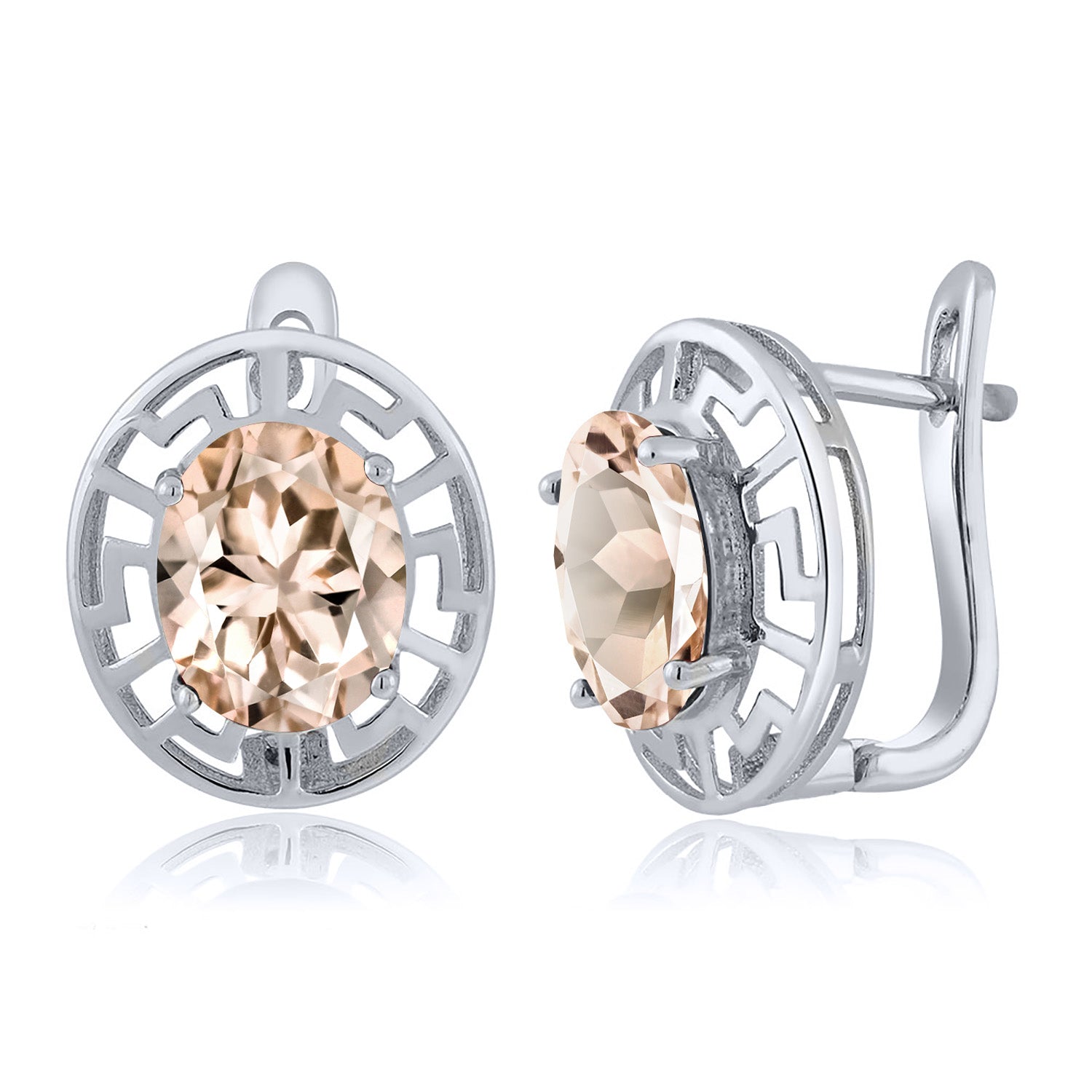 Morganite - October_Earrings in 925 Sterling Silver