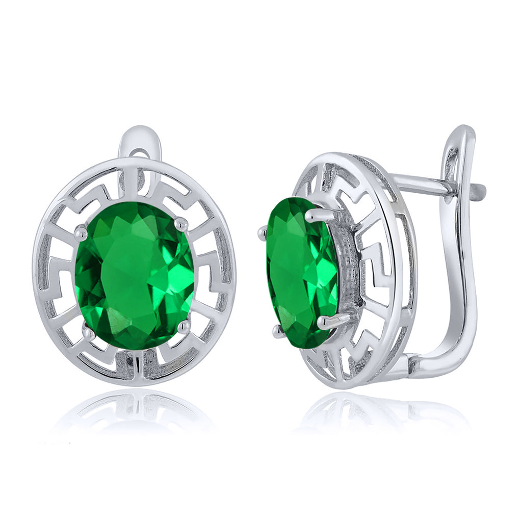 Nano Emerald - May_Earrings in 925 Sterling Silver
