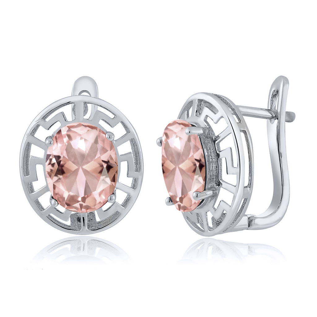 Nano Morganite - October_Earrings in 925 Sterling Silver