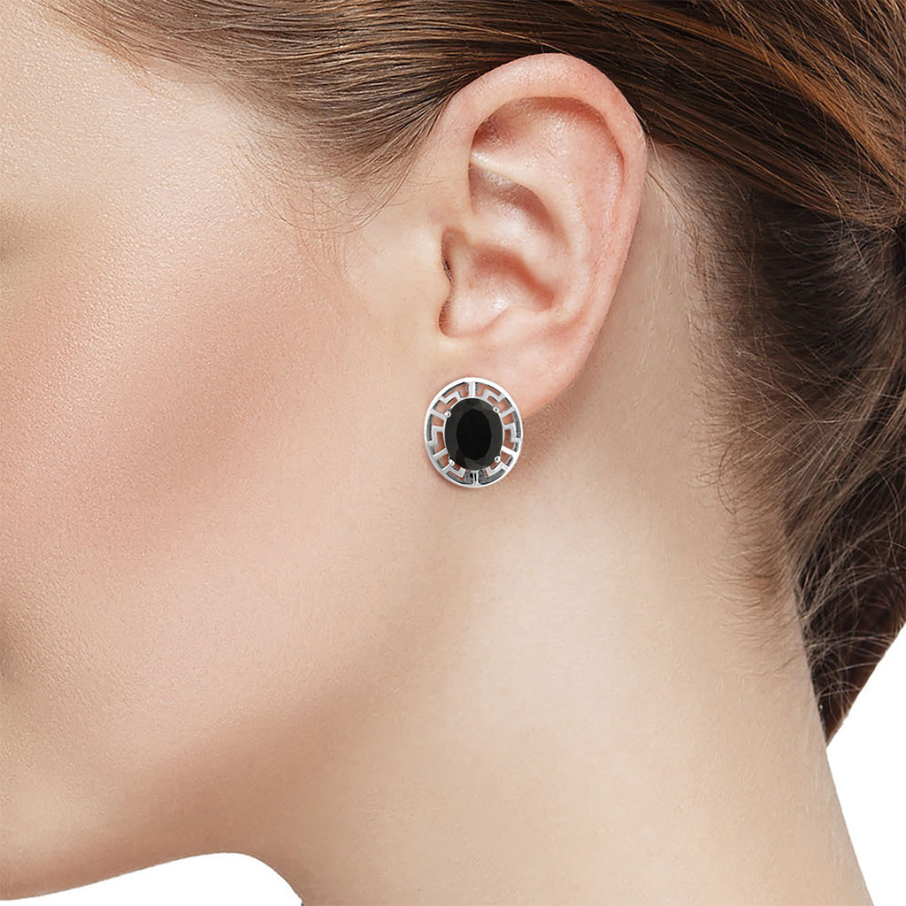 Onyx - December_Earrings in 925 Sterling Silver