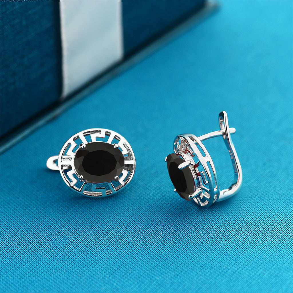 Onyx - December_Earrings in 925 Sterling Silver
