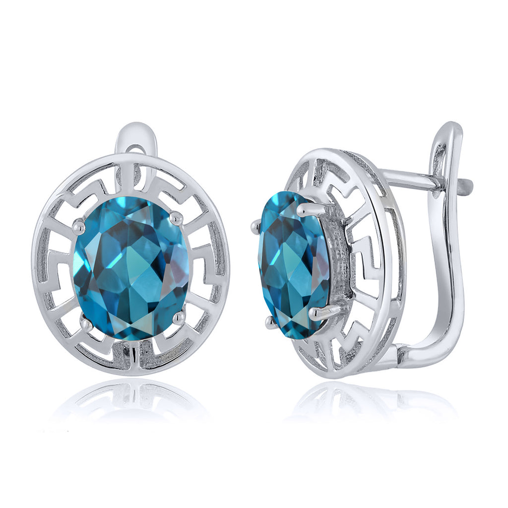 London Blue Topaz - November_Earrings in 925 Sterling Silver