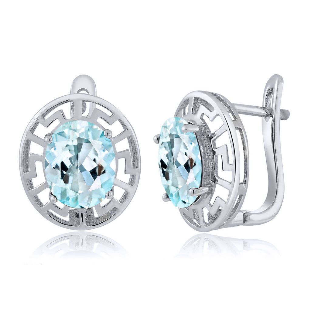 Sky Blue Topaz - November_Earrings in 925 Sterling Silver