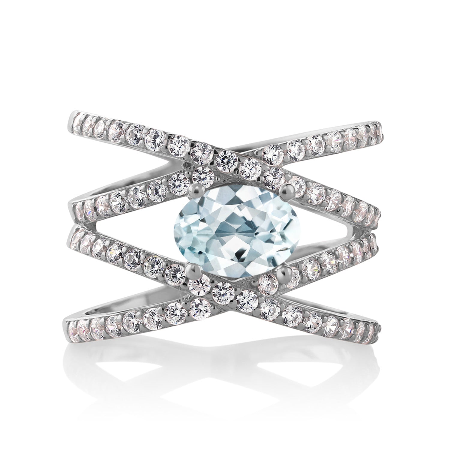 Aquamarine - March_9_Ring in 925 Sterling Silver