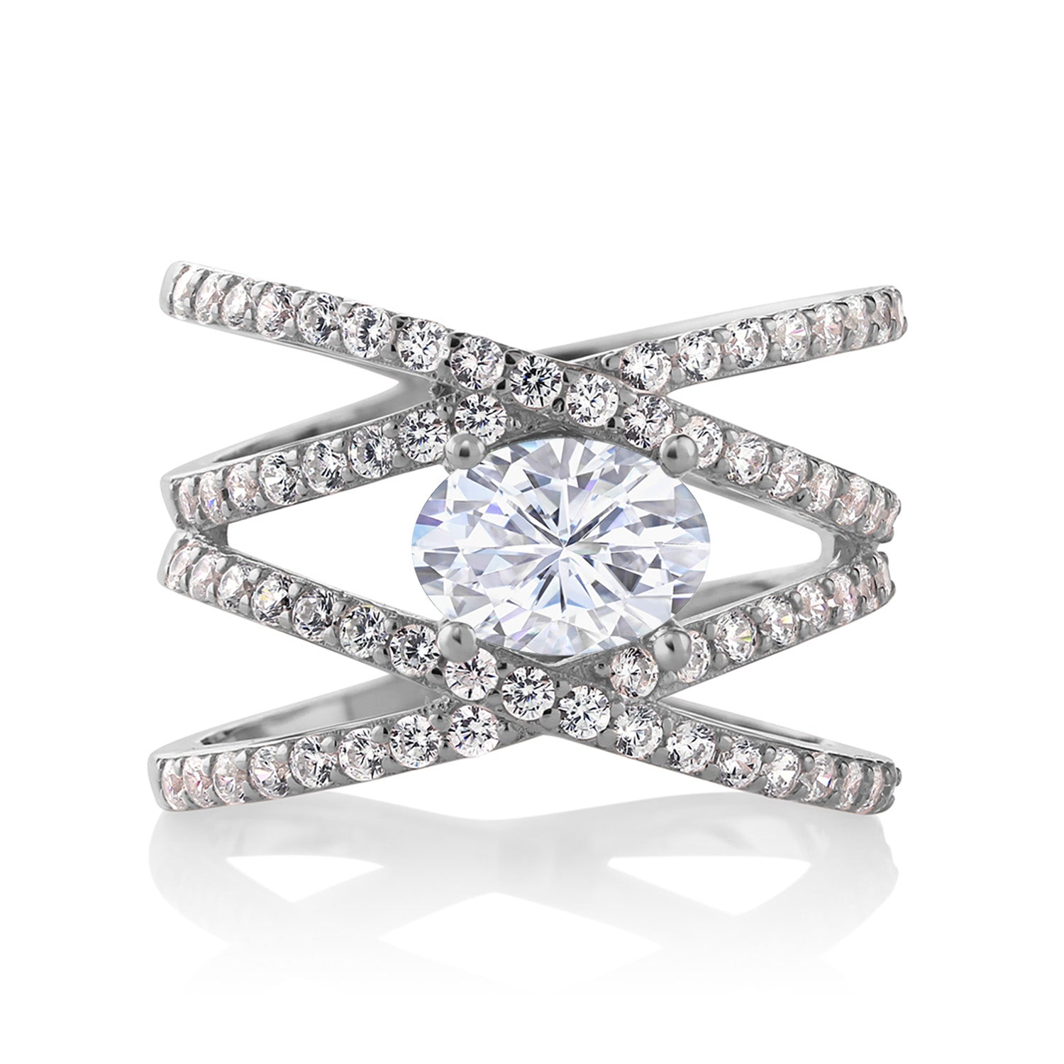 White Moissanite - April_7_Ring in 925 Sterling Silver