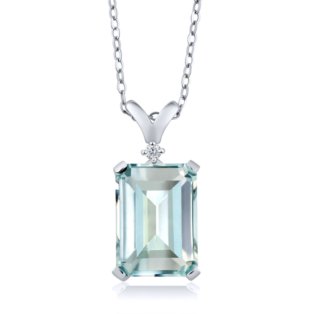 Created Aquamarine - March_Pendant in 925 Sterling Silver