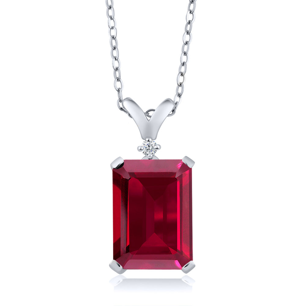 Created Ruby - July_Pendant in 925 Sterling Silver