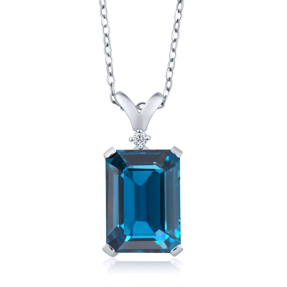 London Blue Topaz - November_Pendant in 925 Sterling Silver