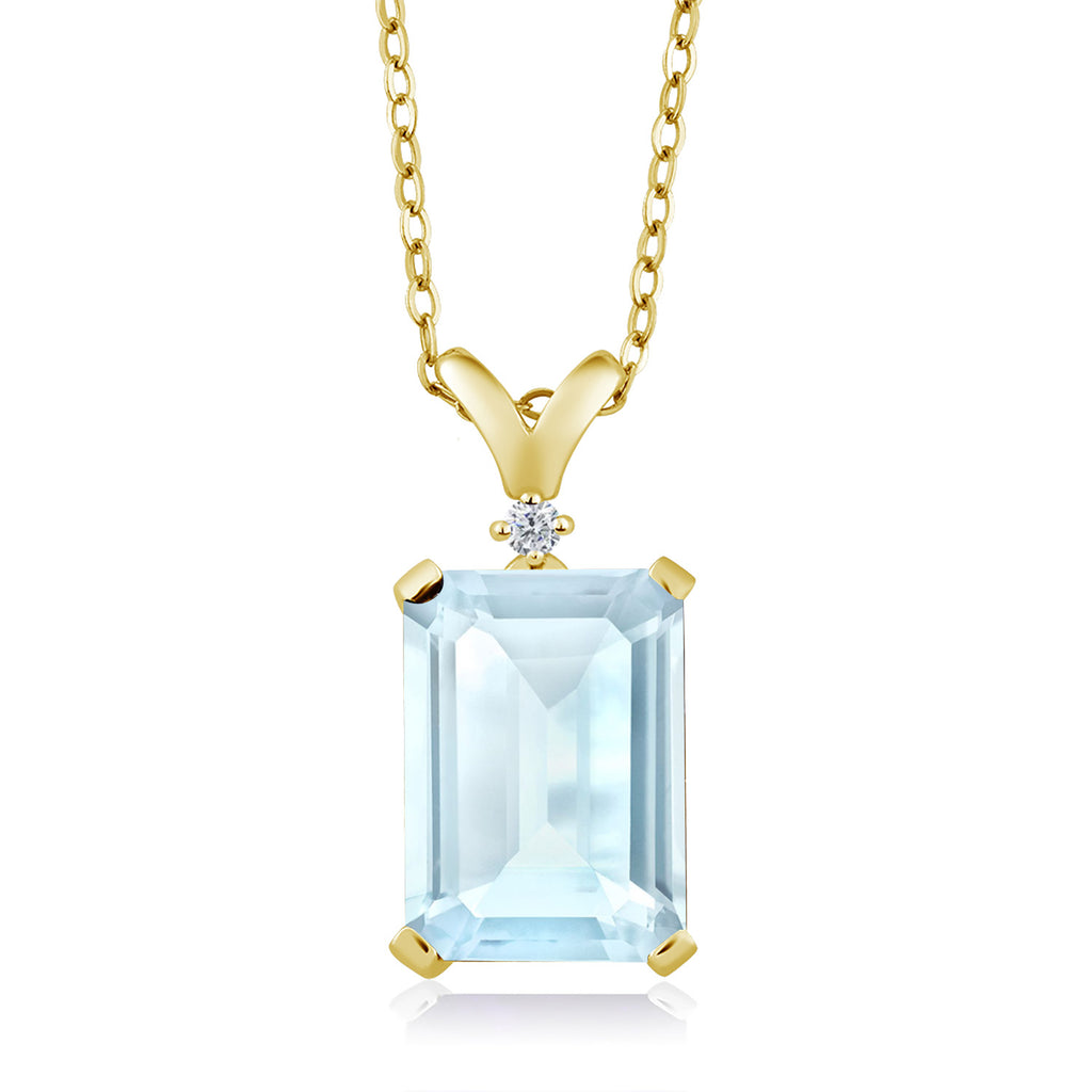 Sky Blue Topaz - November_Pendant in 925 Yellow Gold Plated Silver