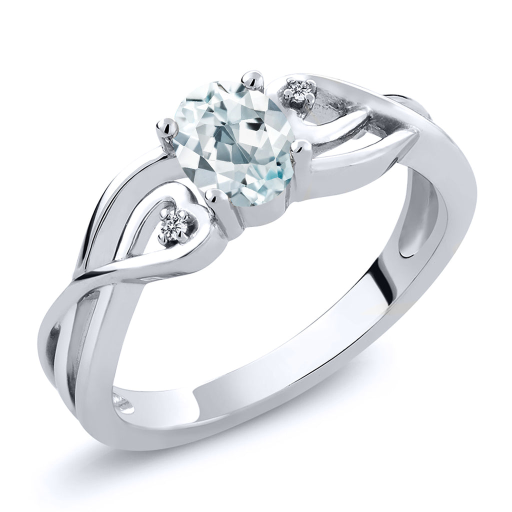 Aquamarine - March_9_Ring in 925 Sterling Silver