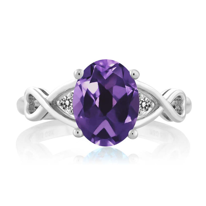 Purple and White_5_Ring in 925 Sterling Silver