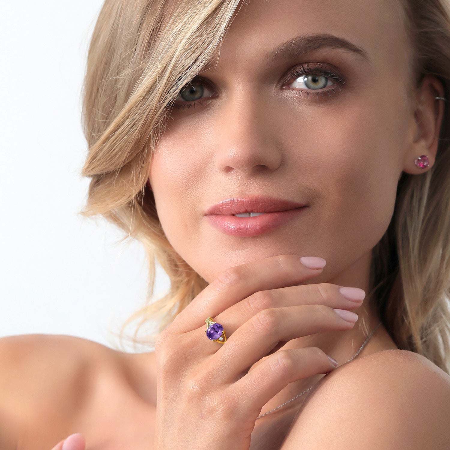 Amethyst - February_5_Ring in 925 Yellow Gold Plated Silver