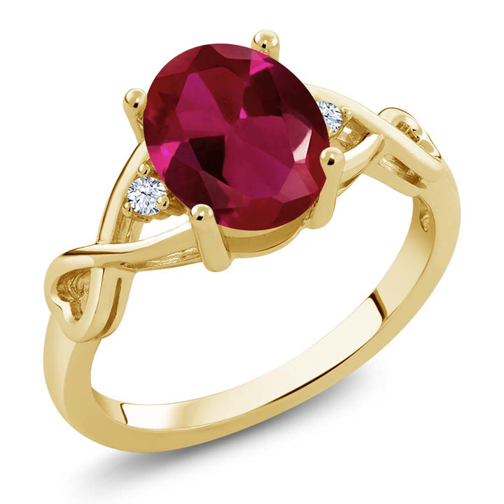 Created Ruby_5_Ring in 925 Yellow Gold Plated Silver