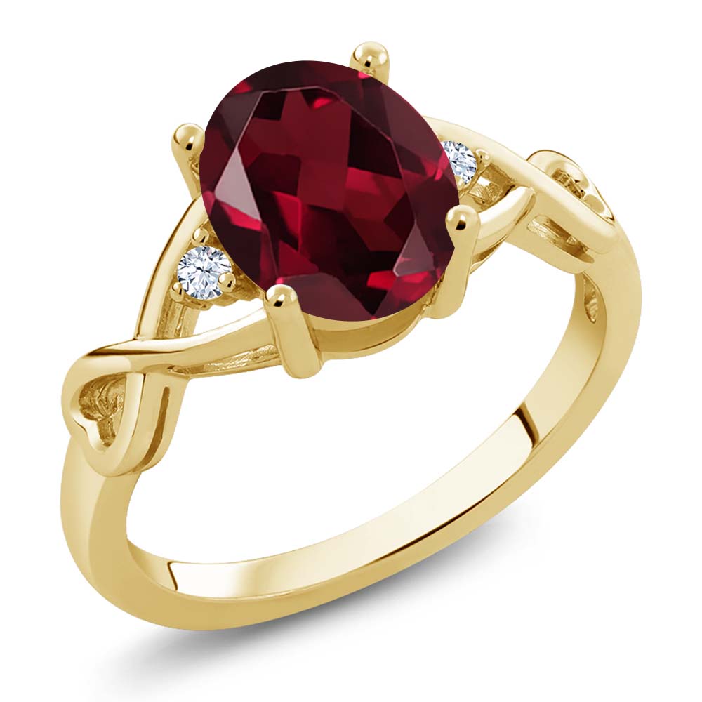 Rhodolite Garnet_8_Ring in 925 Yellow Gold Plated Silver