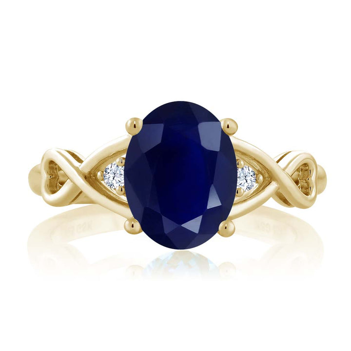 Blue Sapphire - September_5_Ring in 18K Yellow Gold Plated Silver