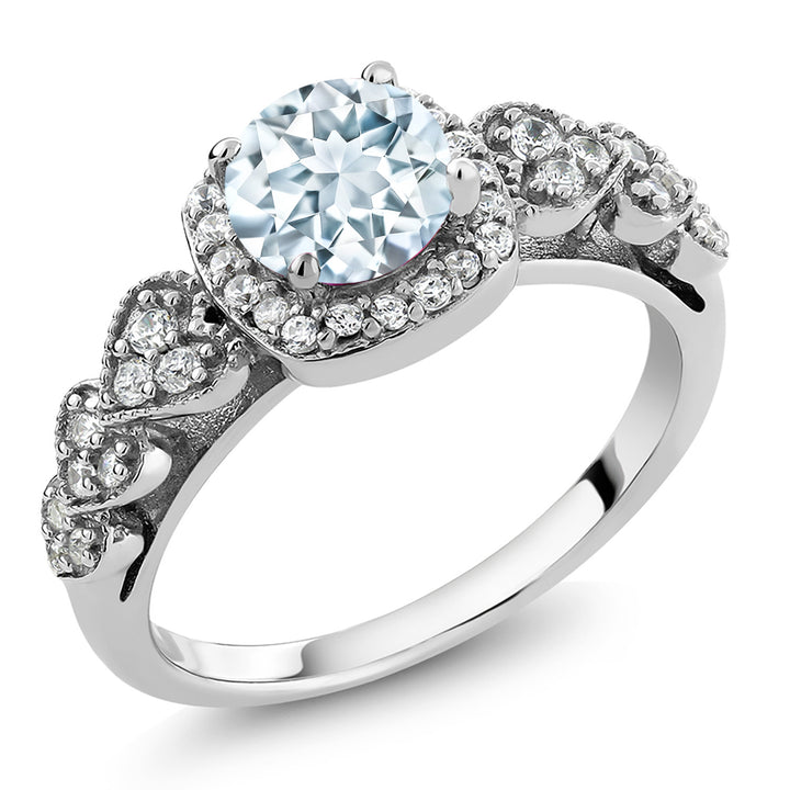Aquamarine - March_5_Ring in 925 Sterling Silver