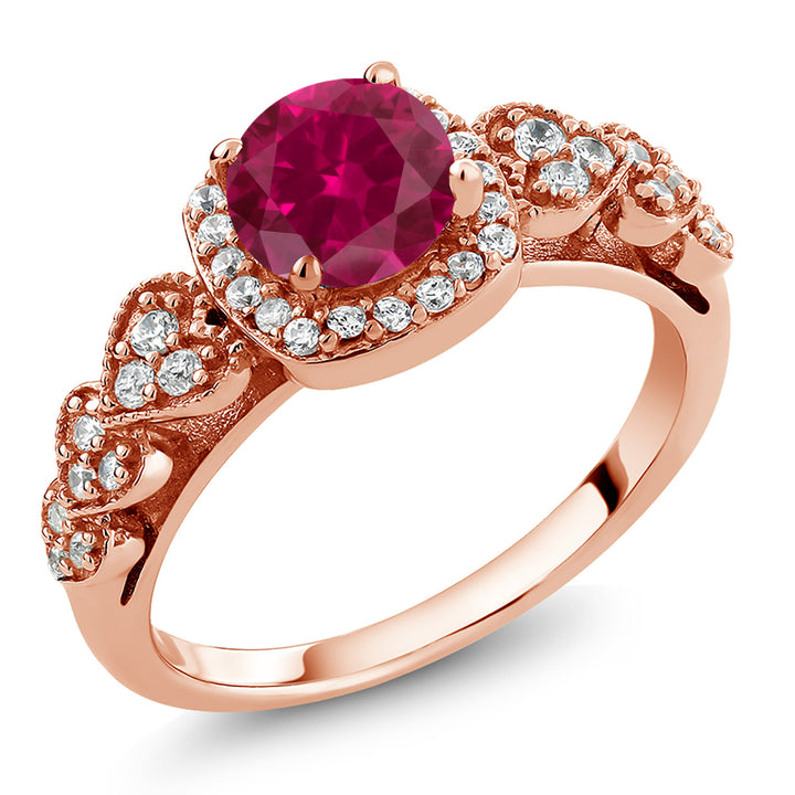 Created Ruby - July_5_Ring in 925 Rose Gold Plated Silver