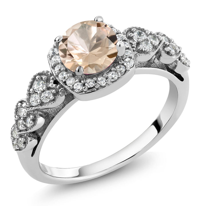 Morganite - October_5_Ring in 925 Sterling Silver