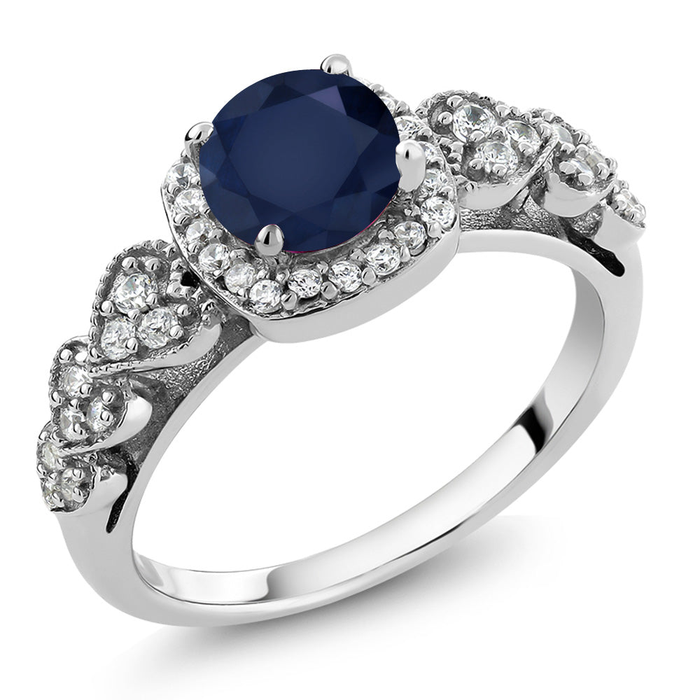 Blue Sapphire - September_8_Ring in 925 Sterling Silver