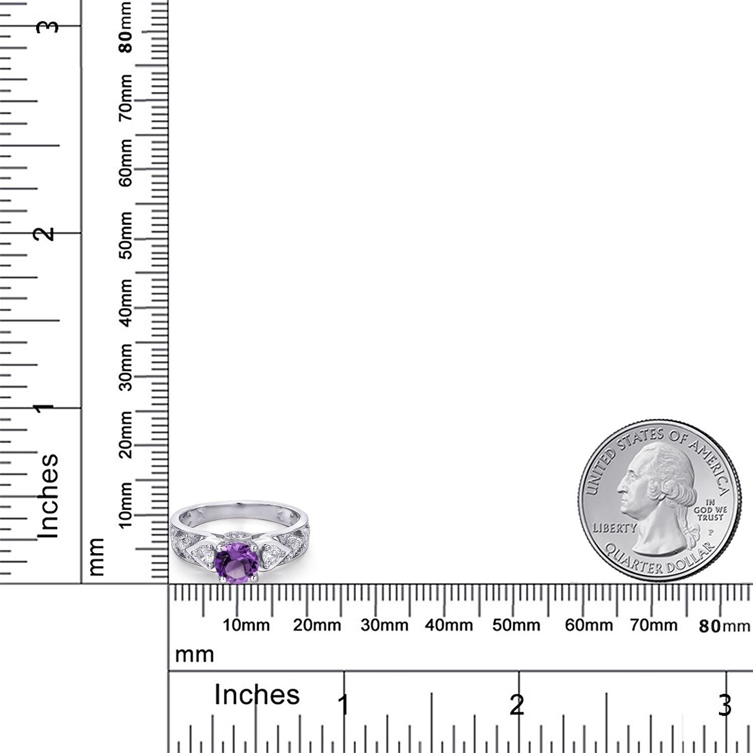 Amethyst and Zirconia_Ring in 925 Sterling Silver