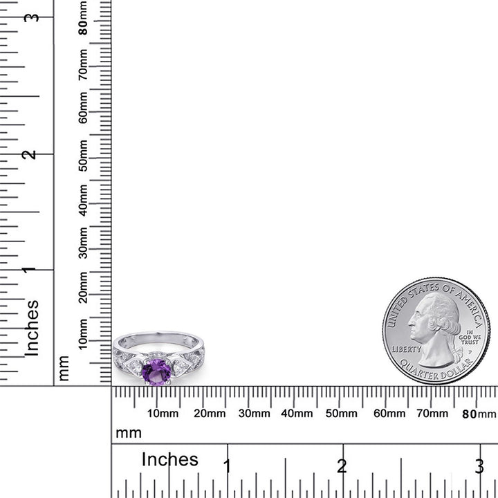 Amethyst and Zirconia_Ring in 925 Sterling Silver